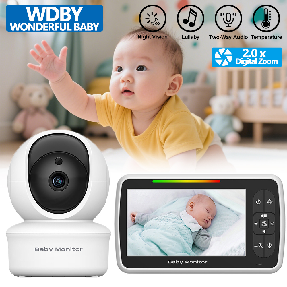 Zoom Audio Music - 5.0 Inch Video Baby Monitor With