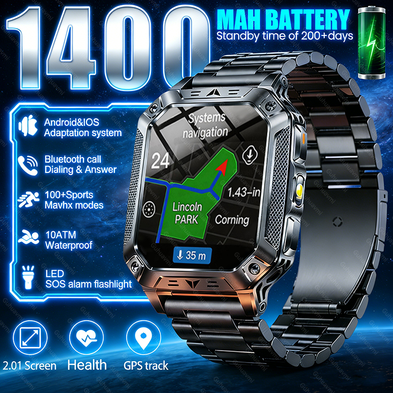 Audio Music Light - 2026 Military 1400mAh Battery Smart Watch