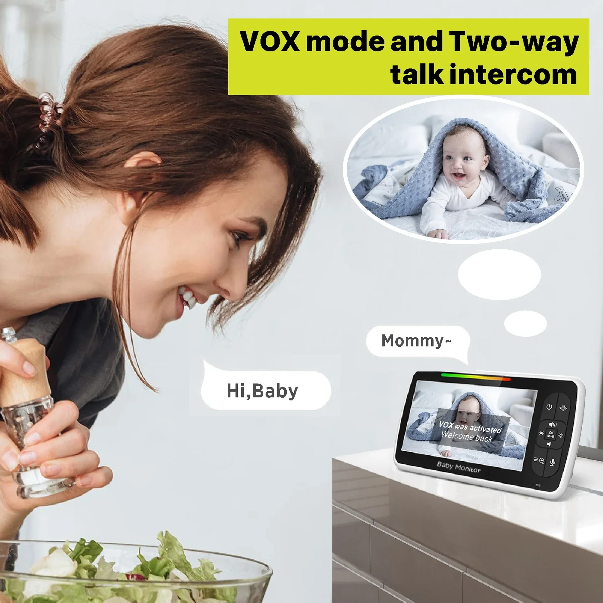 5.0 Inch Video Baby Monitor Wi - đánh giá và giá Zoom Audio Music