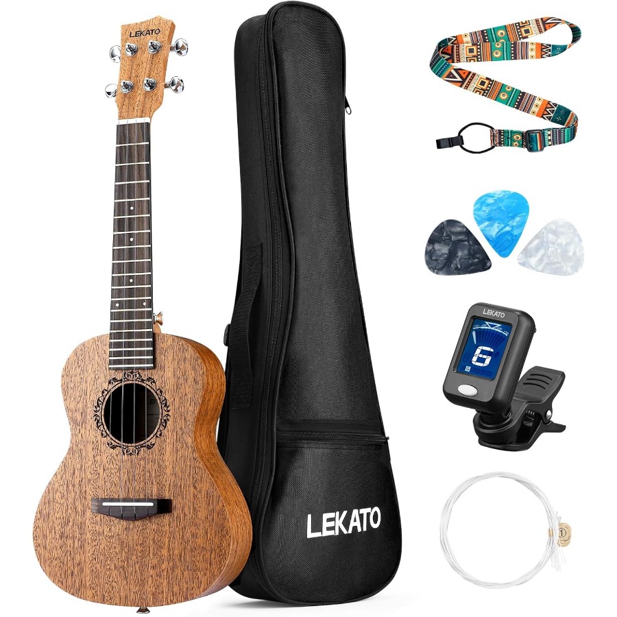 23 Inch Mahogany Concert Ukule - đánh giá và giá Ukulele Beginner Kit