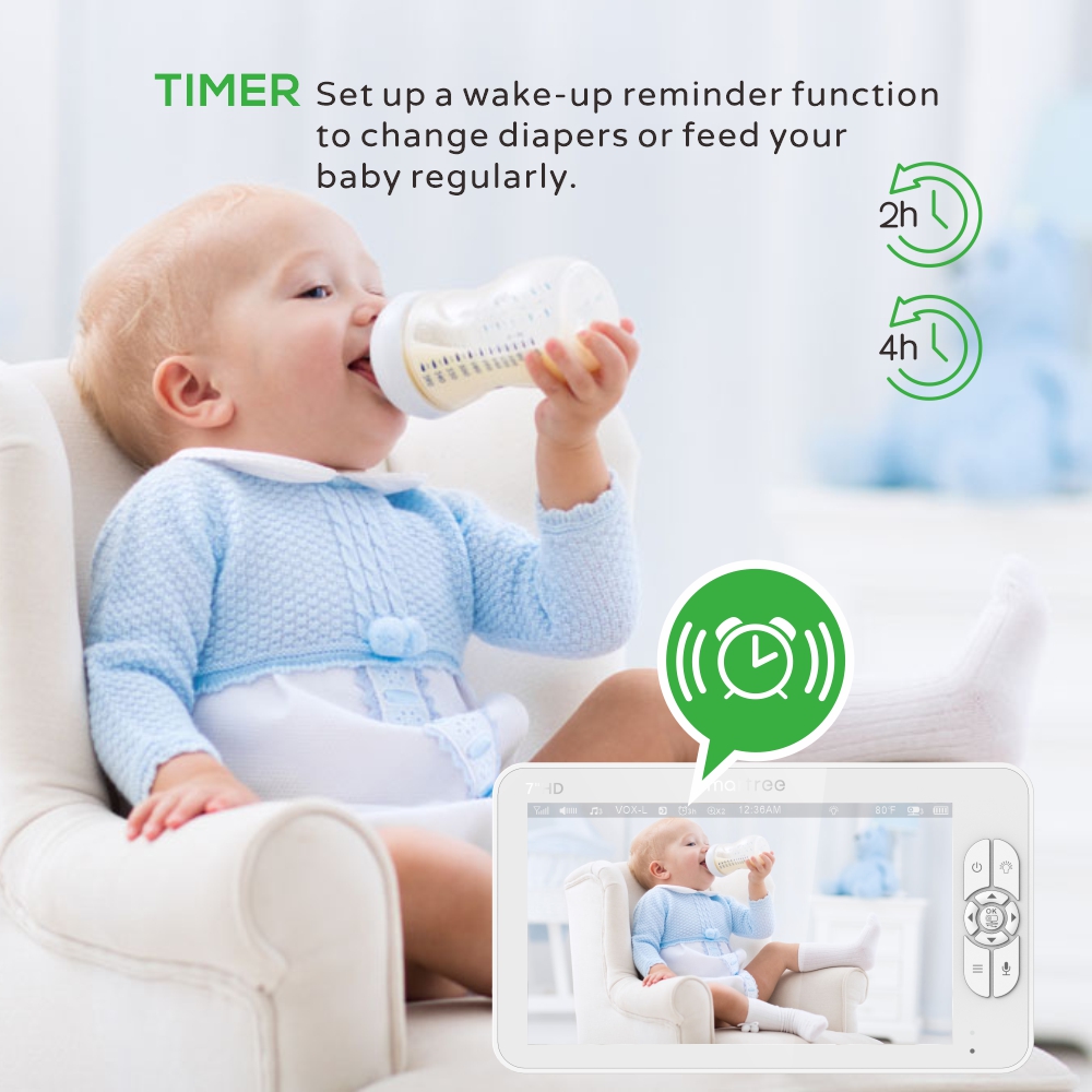 7.0 Inch HD Video Baby Monitor - đánh giá và giá Zoom Audio Music