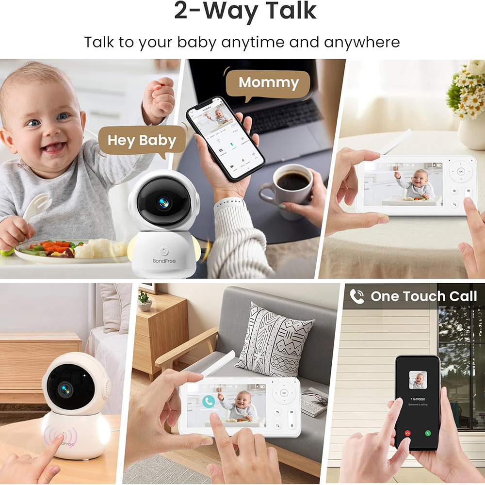 2K Baby Monitor with 2 Cameras - đánh giá và giá Audio Music Light