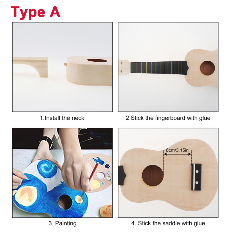 DIY Ukulele  21 Inch  Kit Deer - đánh giá và giá Ukulele Beginner Kit